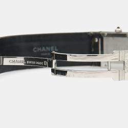 Pre Owned Chanel Matelasse Quartz Black Stainless Steel Women's Wristwatch 19 mm