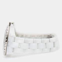 Pre Owned Chanel J12 H3442 Quartz Ceramic Stainless Steel Womens Wristwatch 34 mm
