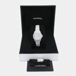 Pre Owned Chanel J12 H5703 Quartz Ceramic Stainless Steel Women's Wristwatch 34 mm