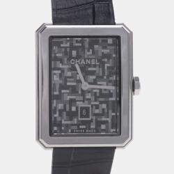 Pre Owned Chanel Boyfriend Quartz Stainless Steel Women's Wristwatch 27 mm