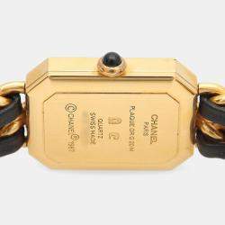 Pre Owned Chanel Premiere Quartz Gold Plated Stainless Steel Women's Wristwatch 20 mm