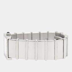 Pre Owned Chanel Mademoiselle Quartz Diamond Stainless Steel Women's Wristwatch 22.5 mm