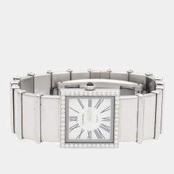 Pre Owned Chanel Mademoiselle Quartz Diamond Stainless Steel Women's Wristwatch 22.5 mm