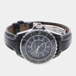 Pre Owned Chanel J12 Quartz Ceramic Stainless Steel Women's Wristwatch 34 mm