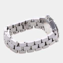 Pre Owned Chanel J12 Diamond Quartz Ceramic Stainless Steel Women's Wristwatch 29 mm