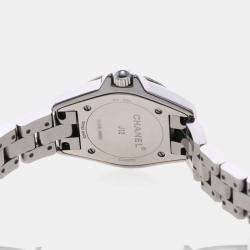 Pre Owned Chanel J12 Diamond Quartz Ceramic Stainless Steel Women's Wristwatch 29 mm