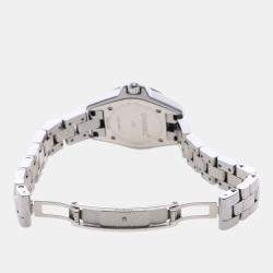 Pre Owned Chanel J12 Diamond Quartz Ceramic Stainless Steel Women's Wristwatch 29 mm