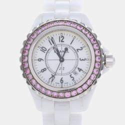 Pre Owned Chanel J12 Quartz Ceramic Stainless Steel Women's Wristwatch 34 mm