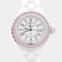 Pre Owned Chanel J12 Quartz Ceramic Stainless Steel Women's Wristwatch 34 mm