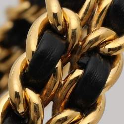 Pre Owned Chanel Black Gold Plated Stainless Steel Leather Premiere H6951 Women's Wristwatch 20 mm