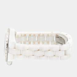 Pre Owned Chanel J12 H2570 Quartz White Diamonds Ceramic Women's Wristwatch 29mm