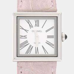 Pre Owned Chanel Mademoiselle H0572 Quartz White Stainless Steel Women's Wristwatch 22.5mm