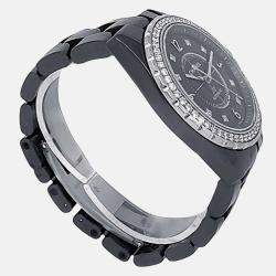 Pre Owned Chanel J12 H3109 Automatic Black Dial Ceramic Diamond Women's Wristwatch 38mm