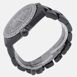 Pre Owned Chanel J12 H3109 Automatic Black Dial Ceramic Diamond Women's Wristwatch 38mm