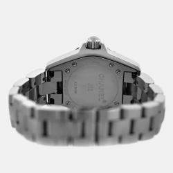 Pre Owned Chanel J12 H2978 Quartz Grey Ceramic Stainless Steel Women's Wristwatch 33 mm