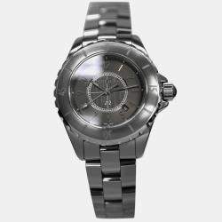 Pre Owned Chanel J12 H2978 Quartz Grey Ceramic Stainless Steel Women's Wristwatch 33 mm