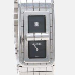 Pre Owned Chanel Code Coco H5144 Quartz Black Diamonds Stainless Steel Women's Wristwatch 38mm