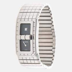 Pre Owned Chanel Code Coco H5144 Quartz Black Diamonds Stainless Steel Women's Wristwatch 38mm