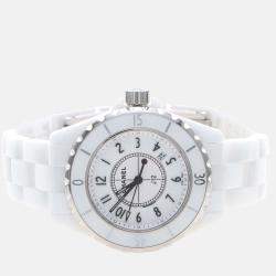 Pre Owned Chanel J12 H0968 Quartz White Ceramic Women's Wristwatch 33mm