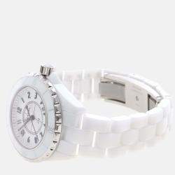Pre Owned Chanel J12 H0968 Quartz White Ceramic Women's Wristwatch 33mm