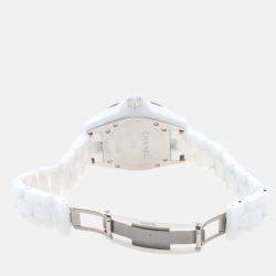 Pre Owned Chanel J12 H0968 Quartz White Ceramic Women's Wristwatch 33mm
