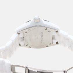 Pre Owned Chanel J12 H0968 Quartz White Ceramic Women's Wristwatch 33mm