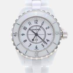 Pre Owned Chanel J12 H0968 Quartz White Ceramic Women's Wristwatch 33mm