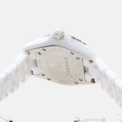 Pre Owned Chanel J12 H0968 Quartz White Ceramic Women's Wristwatch 33mm