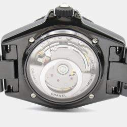 Pre Owned ساعة يد نسائية شانيل مادوموازيل H9761 أوتوماتيكية ستانلس ستيل سوداء 39 مم