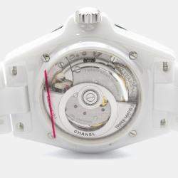 مملوكة مسبقًا ساعة يد نسائية شانيل J12 H6476 سيراميك أبيض أوتوماتيكية 39 مم