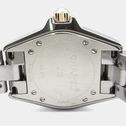 مملوكة مسبقًا Chanel  J12 H4197 Quartz Grey 18k Rose Gold Ceramic Women's Wristwatch 34 mm