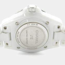 Pre Owned Chanel J12 H7419 Quartz White Ceramic Women's Wristwatch 33.5 mm