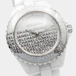 Pre Owned Chanel J12 H7419 Quartz White Ceramic Women's Wristwatch 33.5 mm