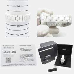 Pre Owned Chanel J12 H7419 Quartz White Ceramic Women's Wristwatch 33.5 mm