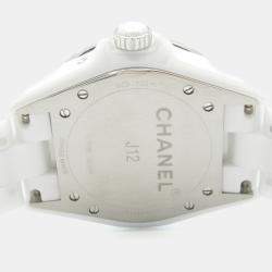 مملوكة مسبقًا ساعة يد نسائية شانيل J12 H3404 أوتوماتيكية سيراميك بيضاء 39 مم