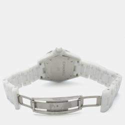 مملوكة مسبقًا ساعة يد نسائية شانيل J12 H3404 أوتوماتيكية سيراميك بيضاء 39 مم