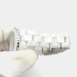 Pre Owned ساعة يد نسائية شانيل J12 H7990 كوارتز سيراميك أبيض 33.5 مم