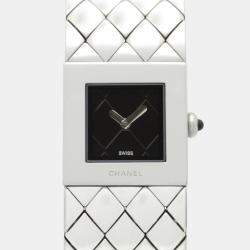 Pre Owned Chanel Matelasse H0009 Quartz Black Stainless Steel Women's Wristwatch 19 mm
