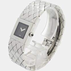 Pre Owned Chanel Matelasse H0009 Quartz Black Stainless Steel Women's Wristwatch 19 mm