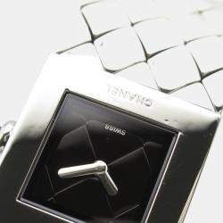 Pre Owned Chanel Matelasse H0009 Quartz Black Stainless Steel Women's Wristwatch 19 mm