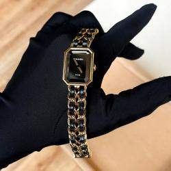 مملوكة مسبقًا Chanel Première H6951 Gold Metal Leather Women's Wristwatch 20 mm