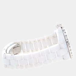 مملوكة مسبقًا ساعة يد نسائية شانيل J12 H0968 سيراميك بيضاء أوتوماتيكية 33 مم