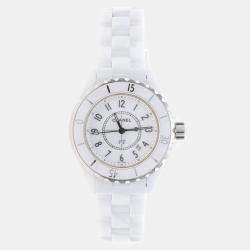 مملوكة مسبقًا ساعة يد نسائية شانيل J12 H0968 سيراميك بيضاء أوتوماتيكية 33 مم