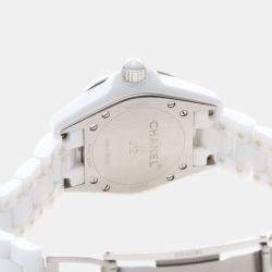 مملوكة مسبقًا ساعة يد نسائية شانيل J12 H0968 سيراميك بيضاء أوتوماتيكية 33 مم