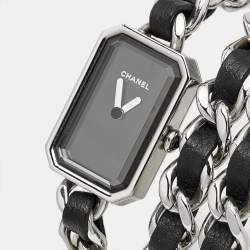 مملوكة مسبقًا ساعة يد نسائية شانيل Premiere H3749 ميناء أسود ستانلس ستيل جلد 16 مم