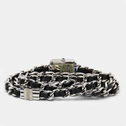 مملوكة مسبقًا ساعة يد نسائية شانيل Premiere H3749 ميناء أسود ستانلس ستيل جلد 16 مم