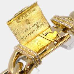 Pre Owned Chanel Premiere Quartz Black Stainless Steel 18K Yellow Gold Diamond Women's Wristwatch 20 mm