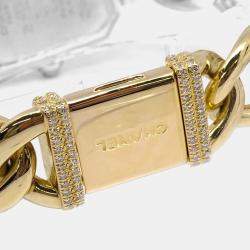Pre Owned Chanel Premiere Quartz Black Stainless Steel 18K Yellow Gold Diamond Women's Wristwatch 20 mm