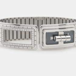 مملوكة مسبقًا Chanel Code Coco H5145 Quartz Black Dial Stainless Steel Diamond Women's Wristwatch 21.5mm