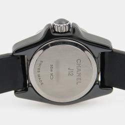 Pre Owned Chanel J12 H4663 Quartz Ceramic Diamond Women's Wristwatch 20mm